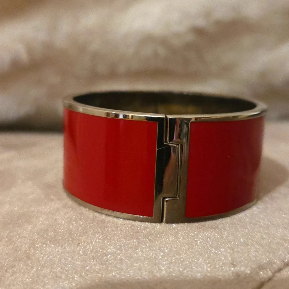 Coach Red Enamel Cuff Watch Bracelet
